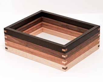 Exotic Wood Picture Frame | Custom Framing | Thin Edge | Gallery Style | Wenge | Black Walnut | Cherry | Maple | Conservation Matboard