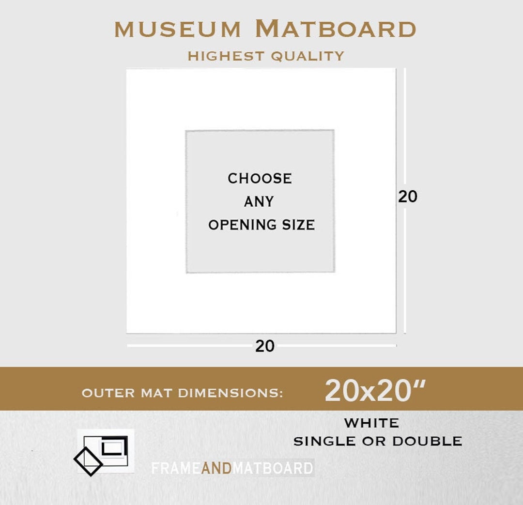 20X20 Cotton Matboard | Custom Opening | Crescent Rag - 4 Ply | White ...