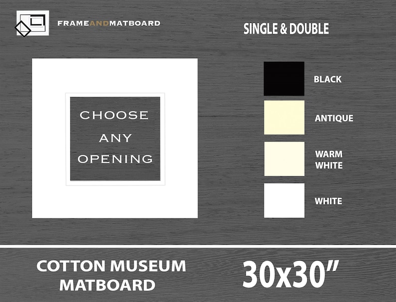 30x30 Cotton Mat, Museum Grade, Custom Opening, Highest Quality, SAVE - 30% off