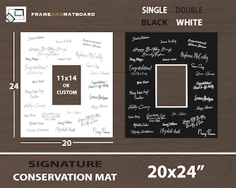 20x24 Signature Matboard, Conservation Grade, Opening 11x14" or Custom, Wedding, Anniversary, Birthday, Graduation