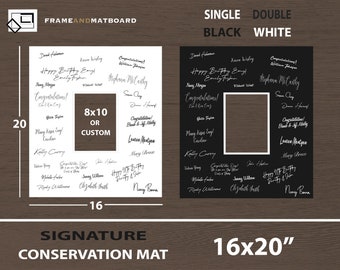 16x20 Signature Matboard, Conservation Grade, Opening 8x10" or Custom, Wedding, Anniversary, Birthday, Graduation