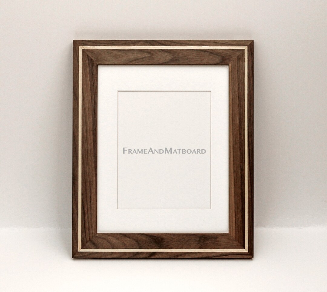 Custom Black Walnut Frame, Inlay Aspen Wood, Gallery Framing ...