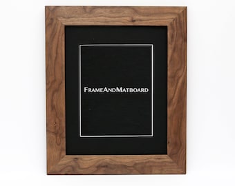 11x14 Black Walnut Photo Frame | Matted To 8x10 | 1.75" Wide | Conservation Matboard |  Museum Quality Acrylic