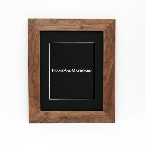 11x14 Black Walnut Photo Frame | Matted to 8x10 | 1.75