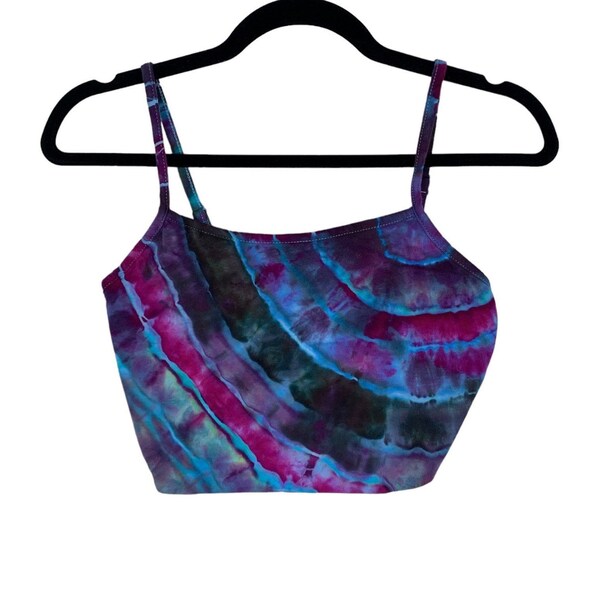 Tie-Dye Crop Top - Blue and Turquoise