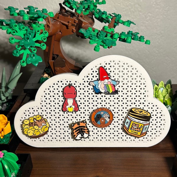 Pin Board (CLOUD) with STAND| 3D Colored Printed | for Enamel Pins | More shapes in Shop