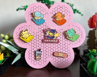 Pin Board (FLOWER) | 3D Printed Colored Filament | for Enamel Pins | More shapes in Shop