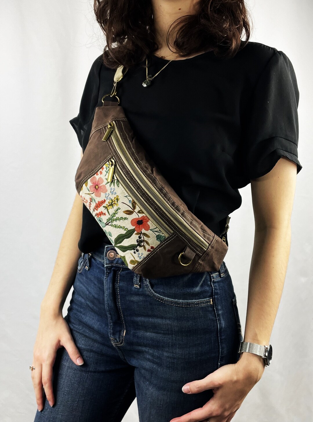 Waxed Canvas Hip Bag, Fanny Pack, Waxed Canvas Sling Bag, Rifle Paper