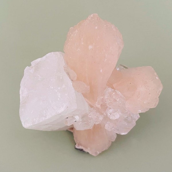 Apophyllite & Peach Stilbite Cluster 64g