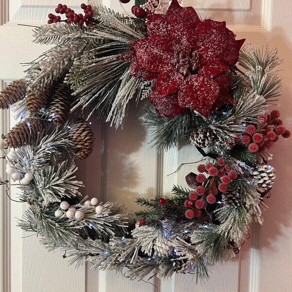 Wreath Lights With Timer Etsy