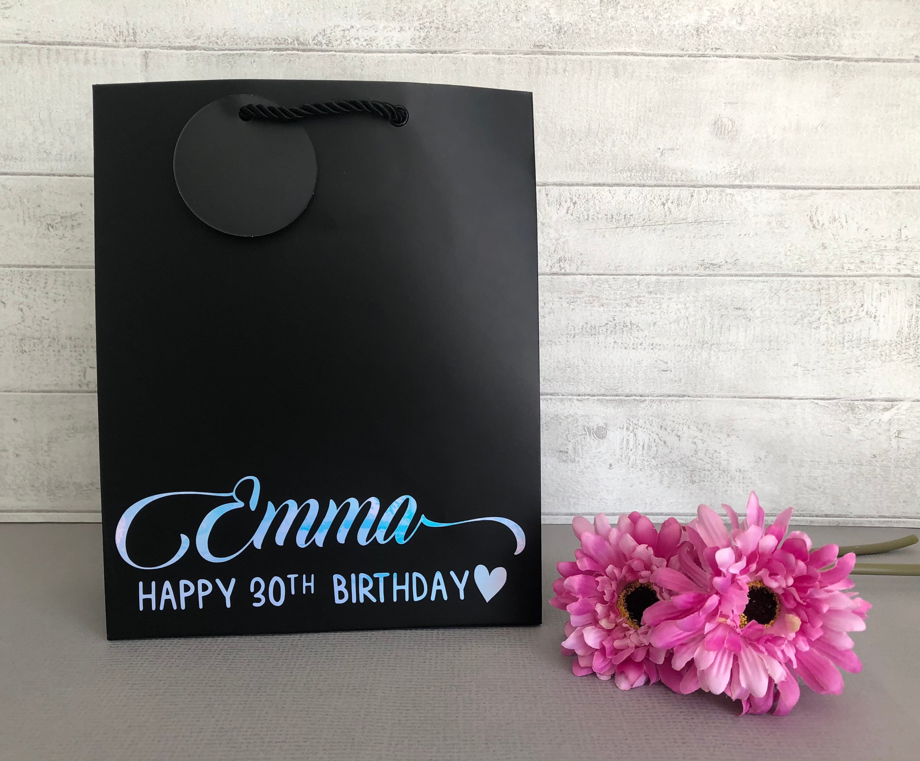 Personalised Gift Bag/Luxury Black Gift Bag/Gift Etsy