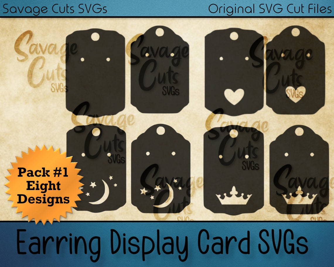 SVG Cut File Bundle Earring Display Cards for Jewelry Etsy