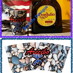 BoriLife Unique Personalized Boricua Shot Glasses: Personalized with Town Name and Taino Coqui