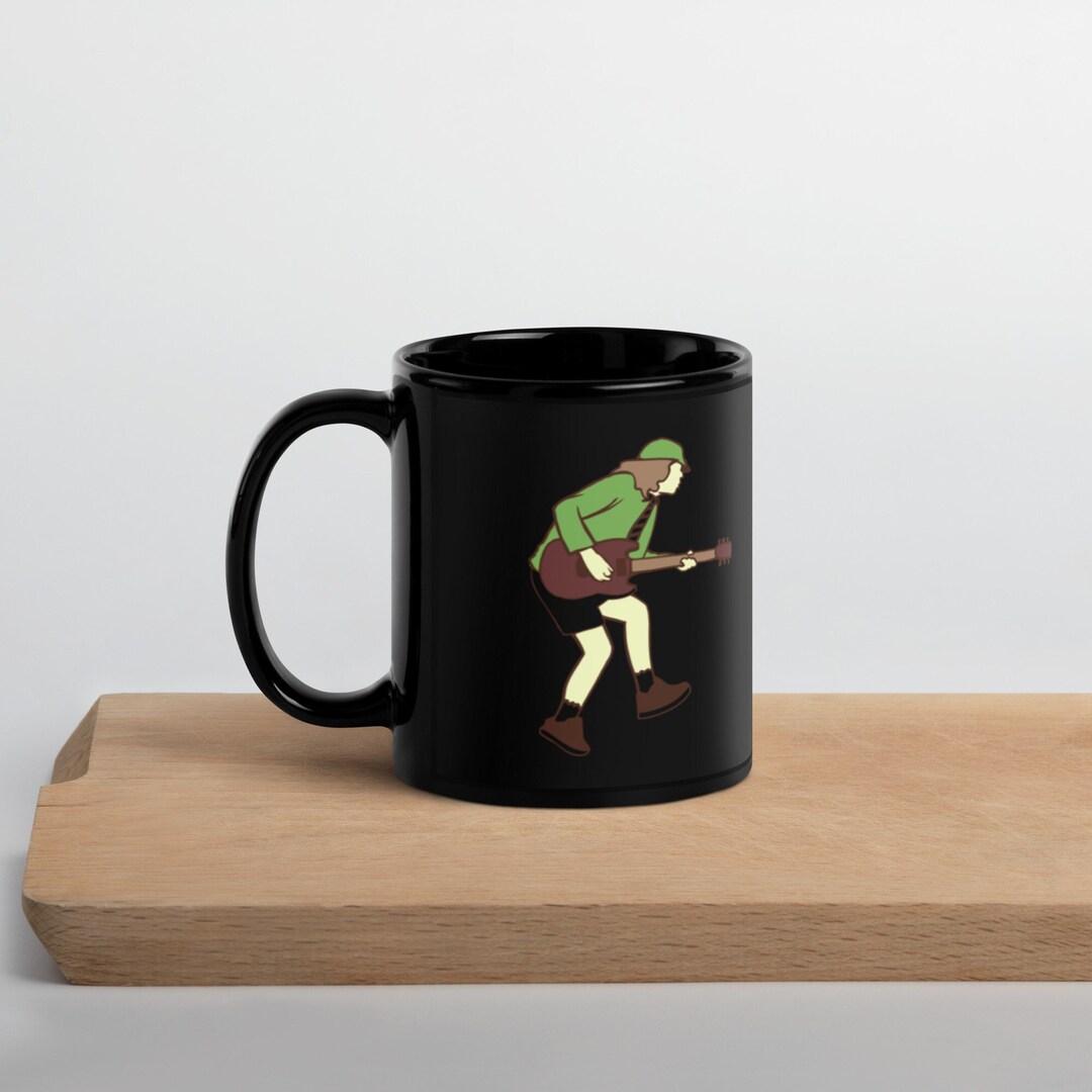 Angus Young AC/DC Black Coffee Mug,gift for ACDC Fan, Ac Dc Fan Gift ...