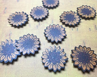 Sunflower Holz-Kühlschrank-Magnete