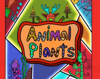 Animal Plants Coloring book for kids
