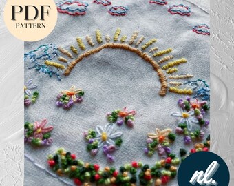 Floral Embroidery Pattern,Intermediate Embroidery Pattern PDF, Flower Cross Stitch Pattern