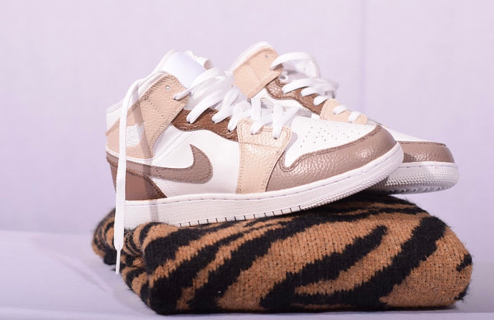beige brown jordans