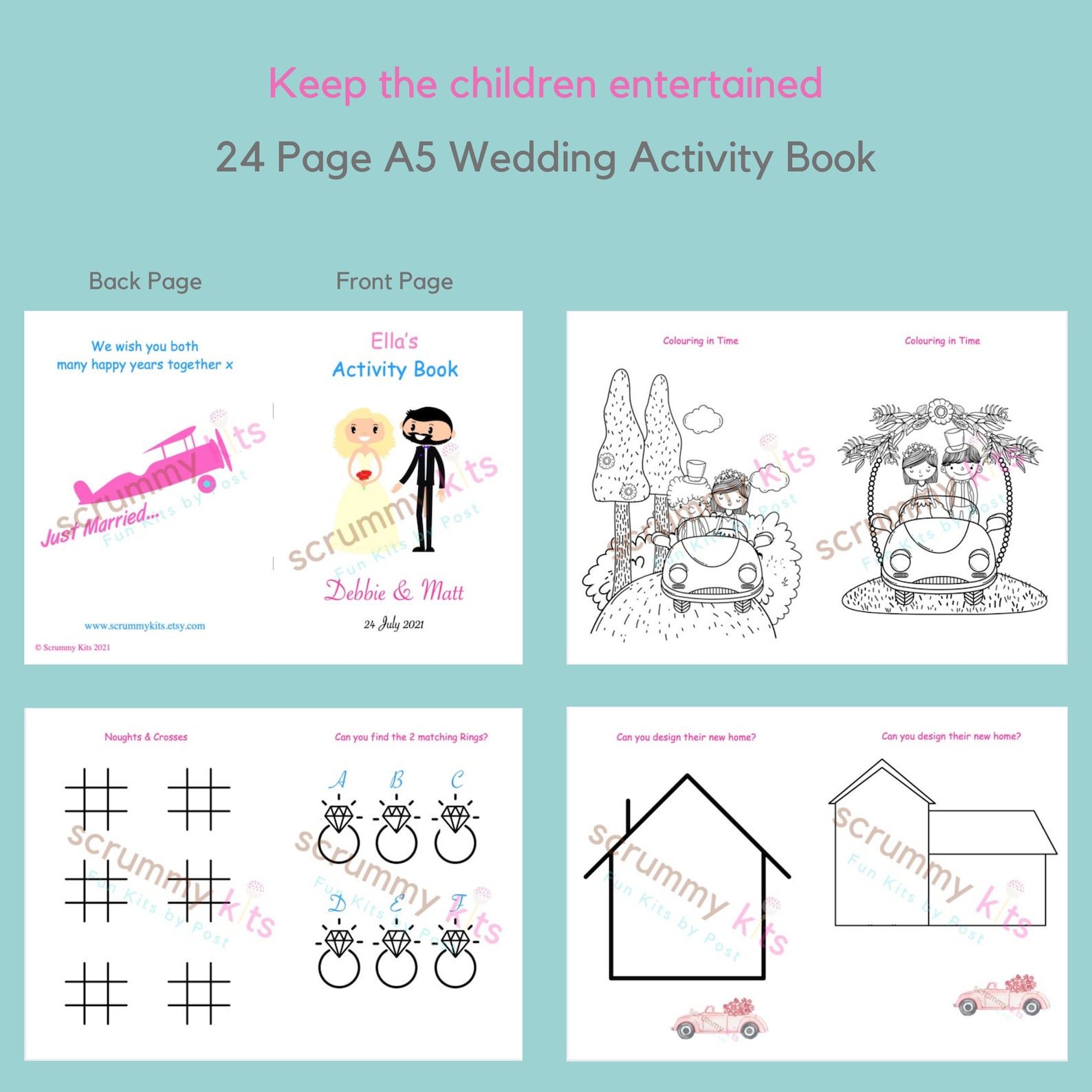 Kids Wedding Activity Pack A5 Child Wedding activity pack | Etsy