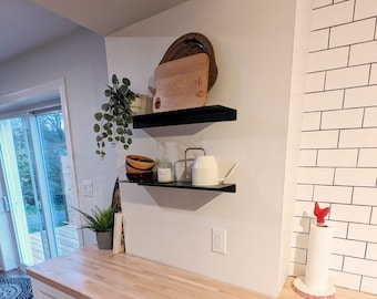 Wall mounted floating metal shelf
