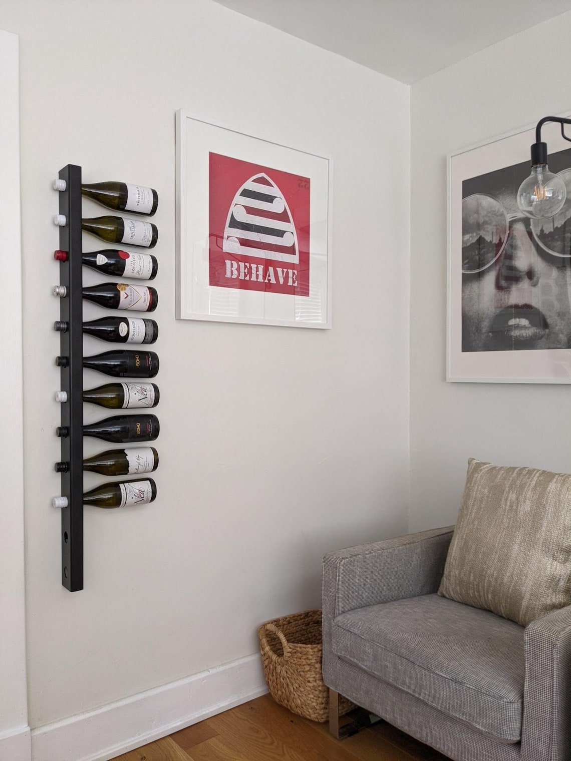 Gold Wall Mounted Wine Rack - Etsy