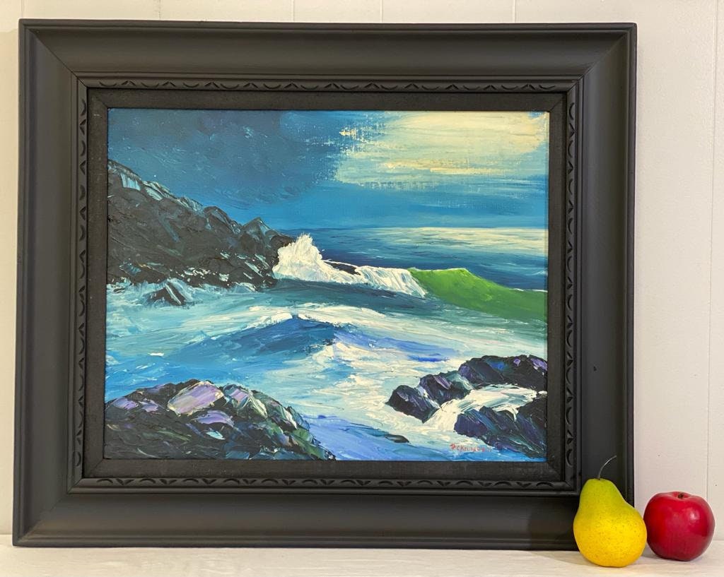 【F4号】good blue(spelling) 油絵 oil painting F4号】good blue(spelling) 油絵 oil painting