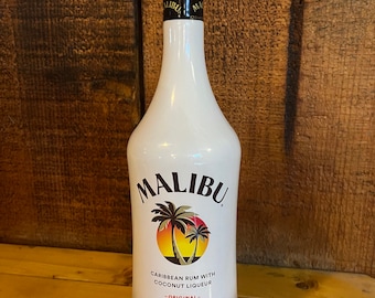 Empty Malibu Rum Liquor Bottle