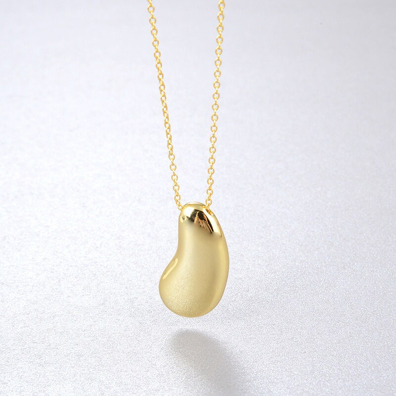 Gold Bean Necklace Retro Vintage Necklace Nostalgic Light Etsy