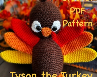 Turkey Crochet Pattern, Thanksgiving Turkey Crochet Pattern, Amigurumi Turkey Crochet Pattern, Thanksgiving Crochet PDF Pattern