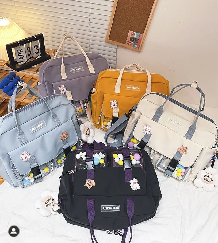 Japanese Style Kawaii Women's Convertible Backpack / Shoulder Mes…