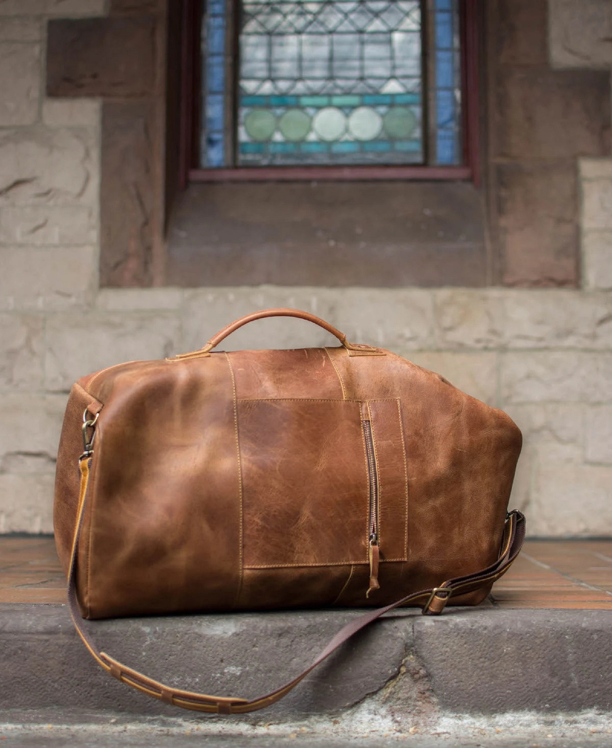 Leather Military Duffle Bag Leather Weekender Bag Large - Etsy