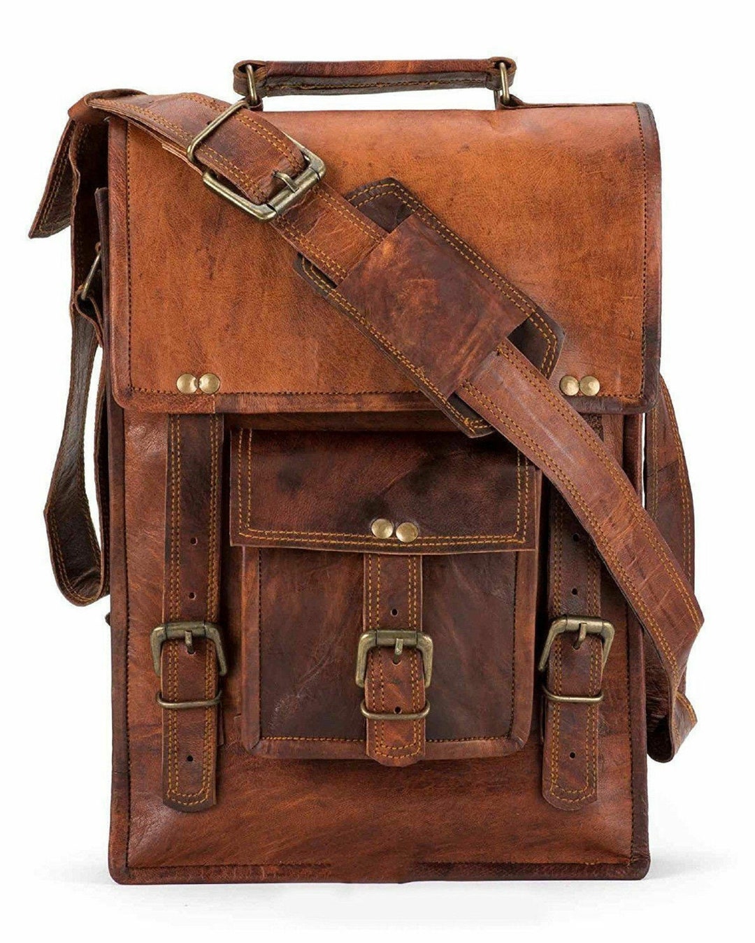 Handmade Leather Vintage Messenger Shoulder Men Satchel Laptop - Etsy