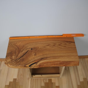 Rustic Oak Tabletop: Natural Edge Vanity, Desk or Island (70x35cm)