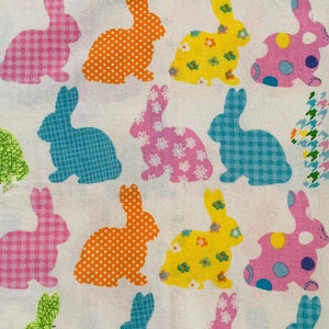 Hippity Hop Bunnies Grey by QT Fabrics 29215-K 100% Cotton