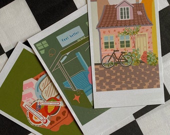 autumn days prints (calm, postcard, decor)
