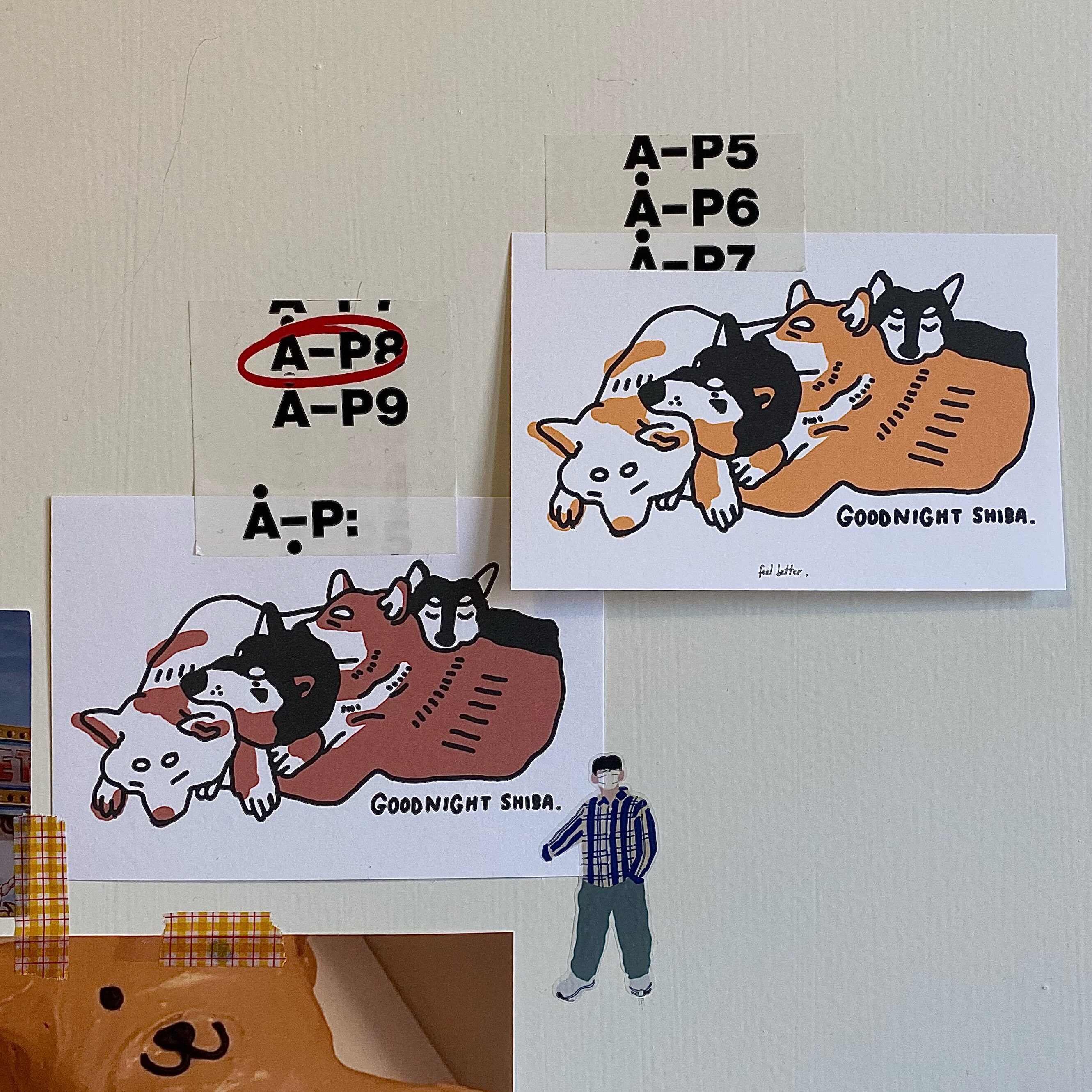 goodnight shiba postcard