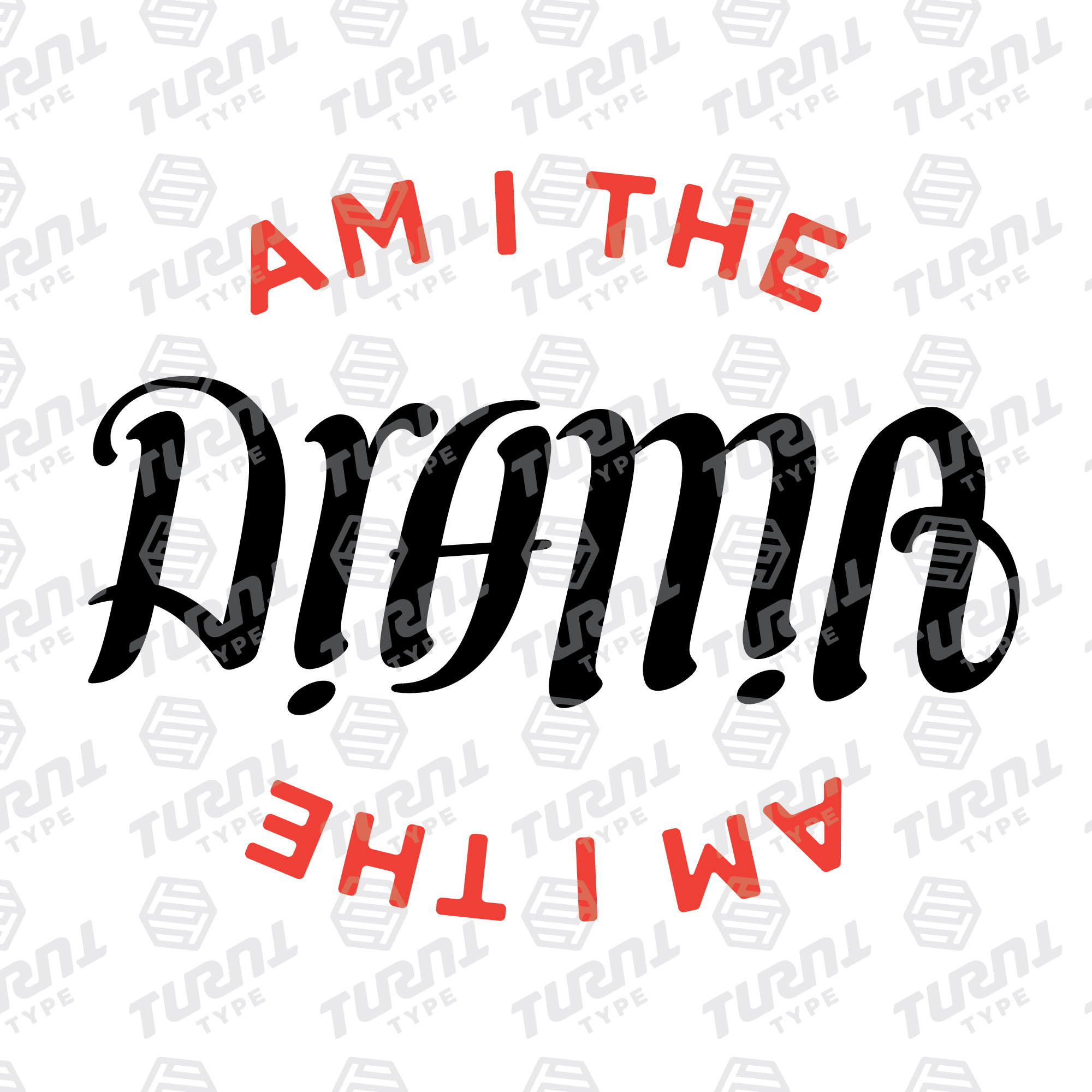 Drama / Villain Ambigram - Vector File - SVG, EPS, PNG - Etsy