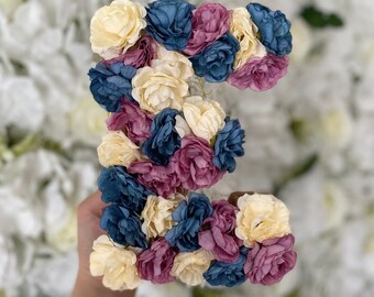 Wooden Floral Letter 'E'