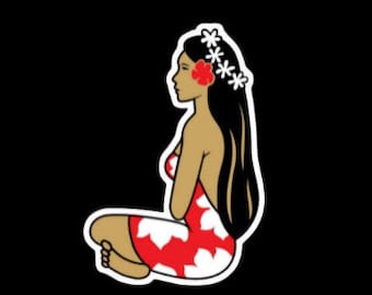Calcomanía de vinilo de chica isleña