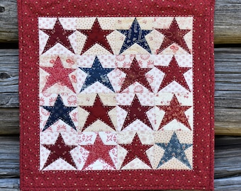 Faded Glory 16" Small patriotic quilt PDF instant download
