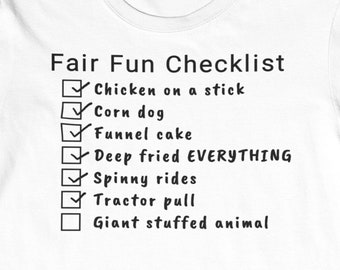 Camiseta de feria de diversión / Camiseta de feria / Camiseta de carnaval / Camiseta con temática de feria / Lista de verificación de diversión en la feria - Camiseta unisex de estilo suave