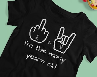 Toddler Birthday | Kids Middle Finger | Three Year Old Shirt | Three Year Old Gift | Three Rocks - Kids Softstyle Tee