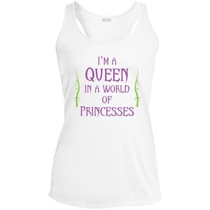 Queen Running | Mom Running Tank | Mom Villain Gift | Evil Queen Shirt | I'm a Queen - Women's Moisture Wicking Racerback Tank White
