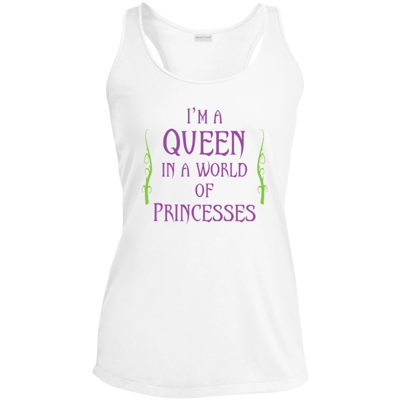 Queen Running | Mom Running Tank | Mom Villain Gift | Evil Queen Shirt | I'm a Queen - Women's Moisture Wicking Racerback Tank White
