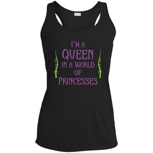 Queen Running | Mom Running Tank | Mom Villain Gift | Evil Queen Shirt | I'm a Queen - Women's Moisture Wicking Racerback Tank Black