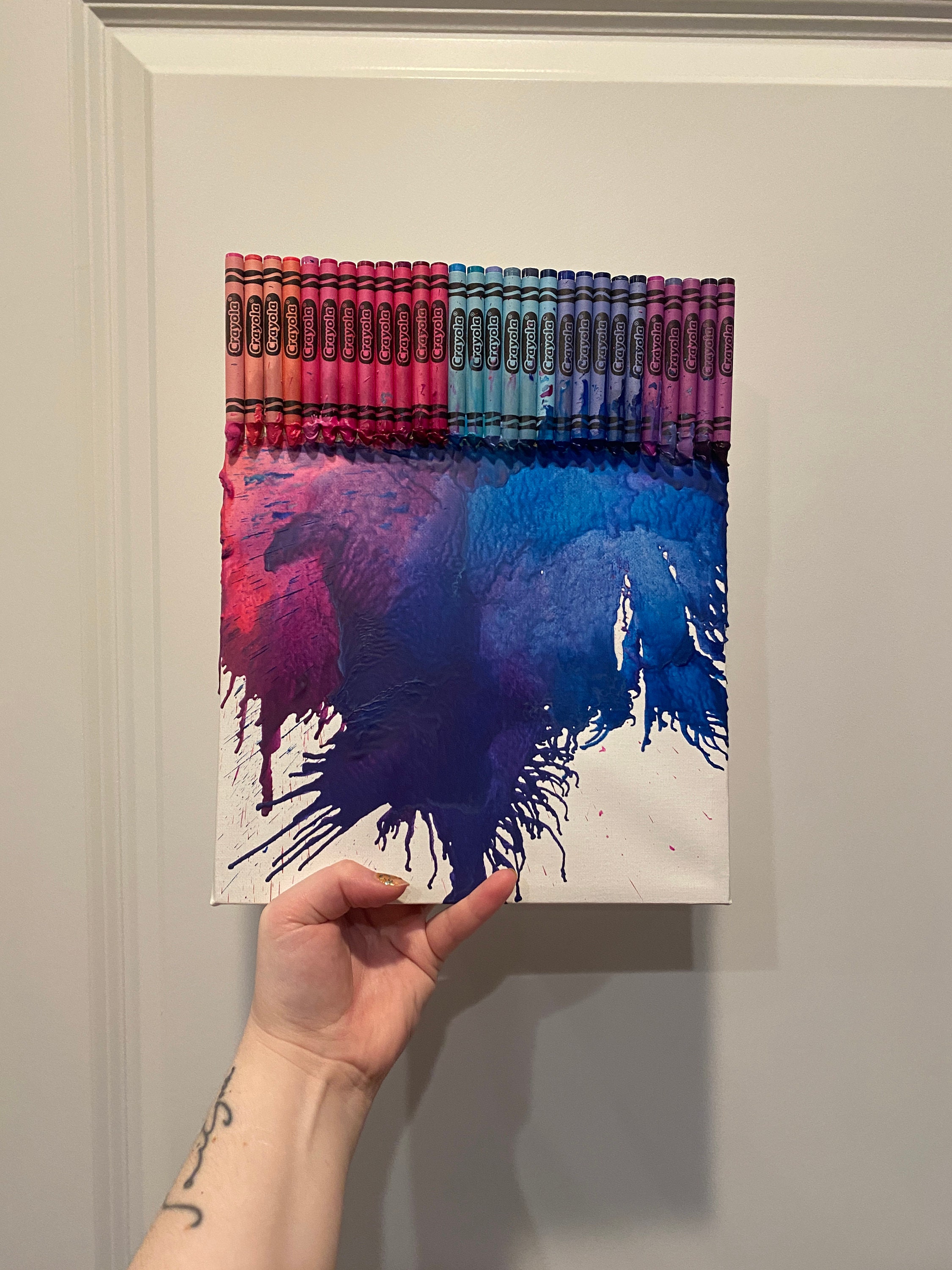 Crayon Art Crayola Art Painting Handmade Etsy