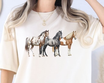 Western paard T-shirt - cowgirl cowboy cadeau - paarden Tee - paard ranch shirt - country girl T-shirt - rodeo cadeau - paard eigenaar cadeau