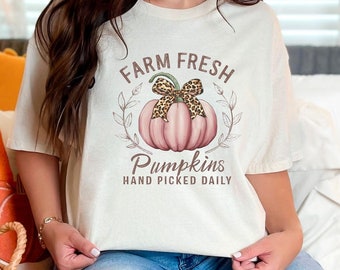 Farm Fresh Pumpkins T-Shirt - Pumpkin Tee - Fall Season Gift - Thanksgiving Shirt - Harvest Pumpkin Tee - Autumn Shirt - Pumpkin Lover Gift