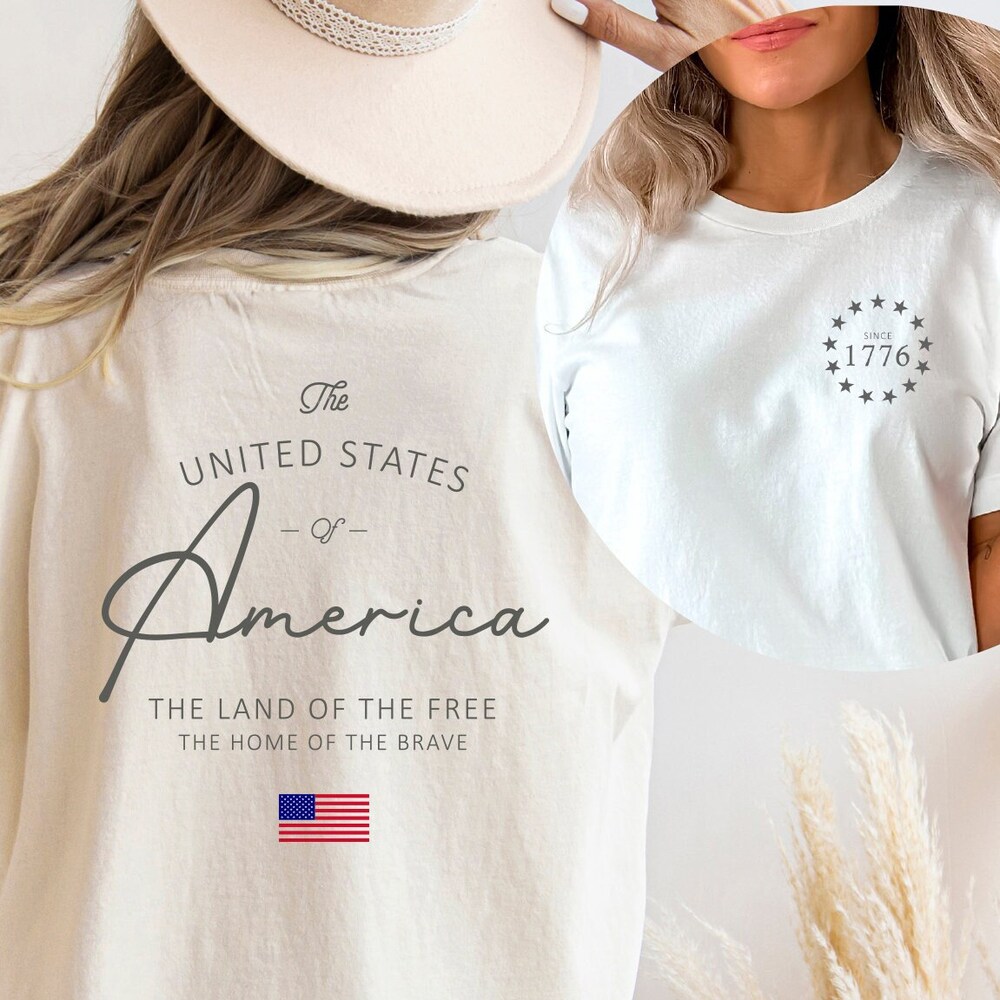 4Th Of July T-Shirts, Usa 1776 Shirt, Patriotic Usa T-Shirt, Land Of The Free Shirt, United States Of America Shirt, 4Th Of July Shirt