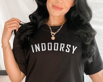 Inomhuströja, inomhuströja, rolig grafisk t-shirt, rolig t-shirt, söta presenter för introverta, söta presenter för introverta, present till henne, presentt-shirt